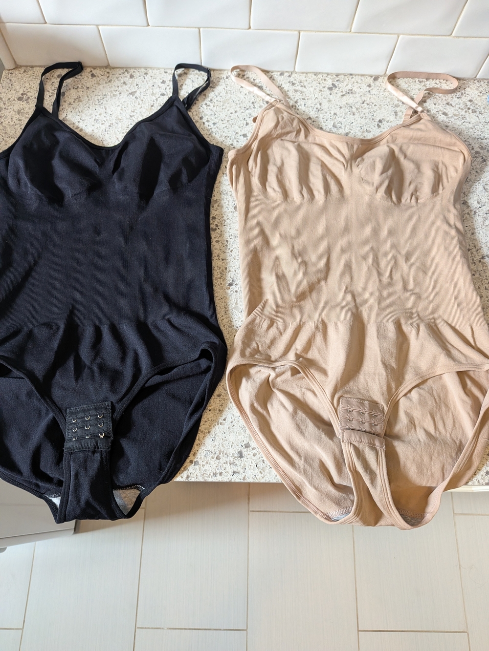 Seamless Shapewear Bodysuit in Black and Nude
